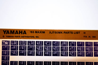 OEM Yamaha XJ750MK 1983/February 24 '83 Maxim Parts List Microfiche