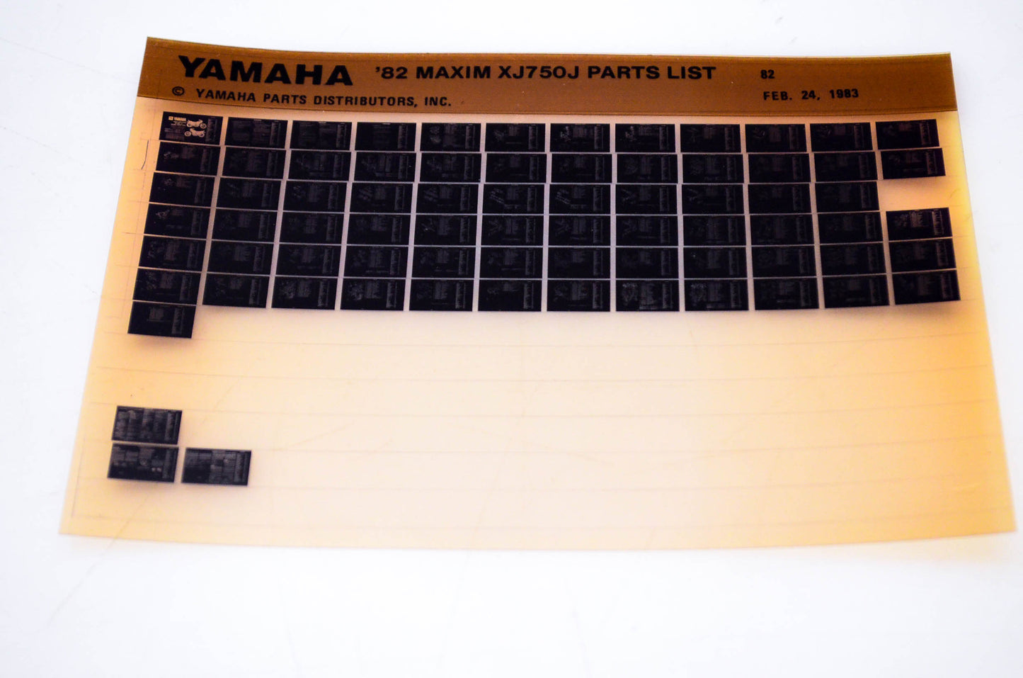 OEM Yamaha XJ750J 1983/February 24 '82 Maxim Parts List Microfiche
