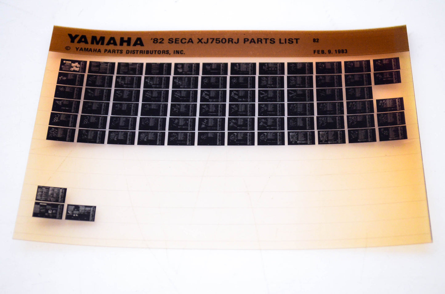 OEM Yamaha XJ750RJ 1983/February 9 '82 Seca Parts List Microfiche