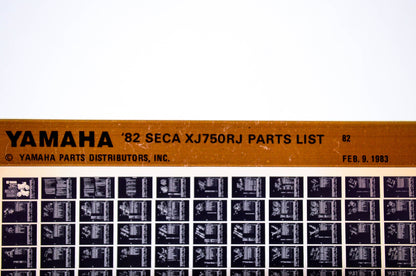 OEM Yamaha XJ750RJ 1983/February 9 '82 Seca Parts List Microfiche