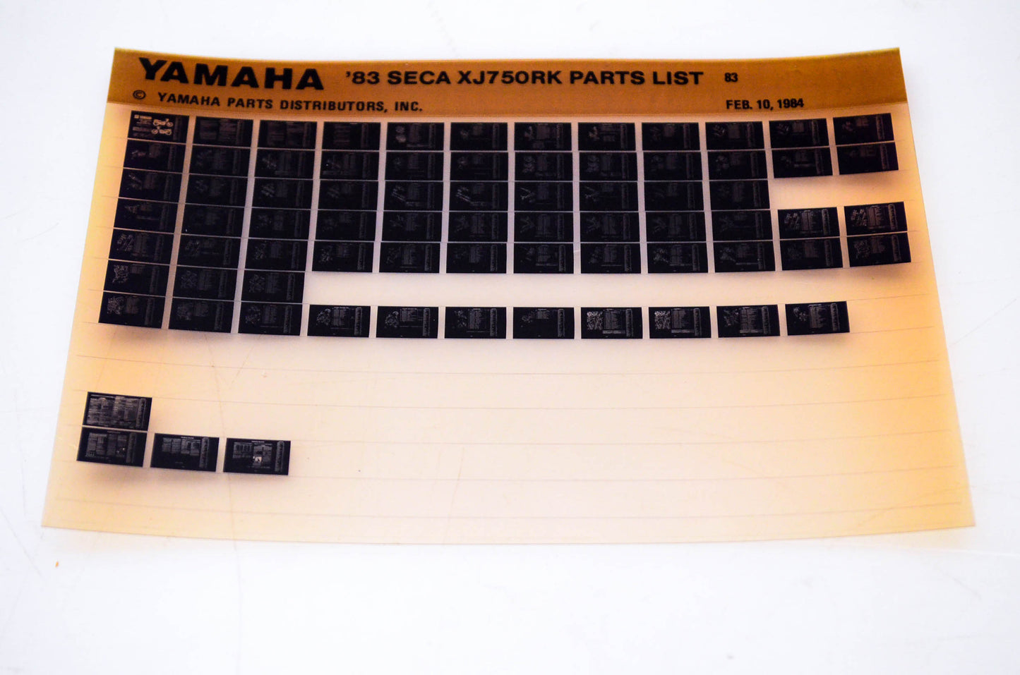 OEM Yamaha XJ750RK 1984/February 10 '83 Seca Parts List Microfiche