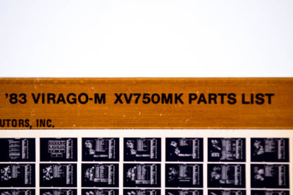 OEM Yamaha XV750MK 1983/September 17 '83 Virago-M Parts List Microfiche