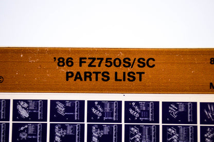 OEM Yamaha FZ750S/SC 1986/May 29 '86 Parts List Microfiche