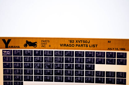 OEM Yamaha XV750J 1986/July 14 '82 Virago Parts List Microfiche