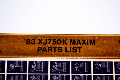 OEM Yamaha XJ750K 1986/July 17 '83 Maxim Parts List Microfiche
