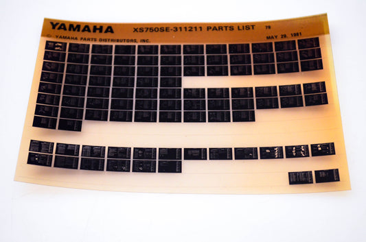 OEM Yamaha XS750SE-311211 1981/May 29 '79 Parts List Microfiche