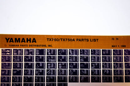 OEM Yamaha TX750/TX750A 1980/May 7 '73 - '74 Parts List Microfiche