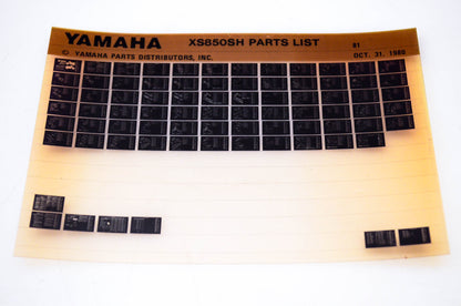 OEM Yamaha XS850SH 1980/October 31 '81 Parts List Microfiche
