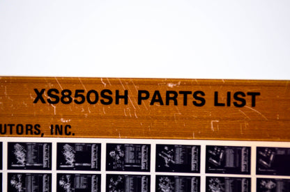 OEM Yamaha XS850SH 1980/October 31 '81 Parts List Microfiche