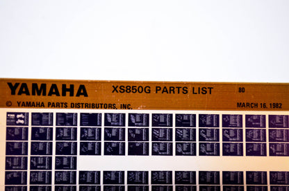 OEM Yamaha XS850G 1982/March 16 '80 Parts List Microfiche