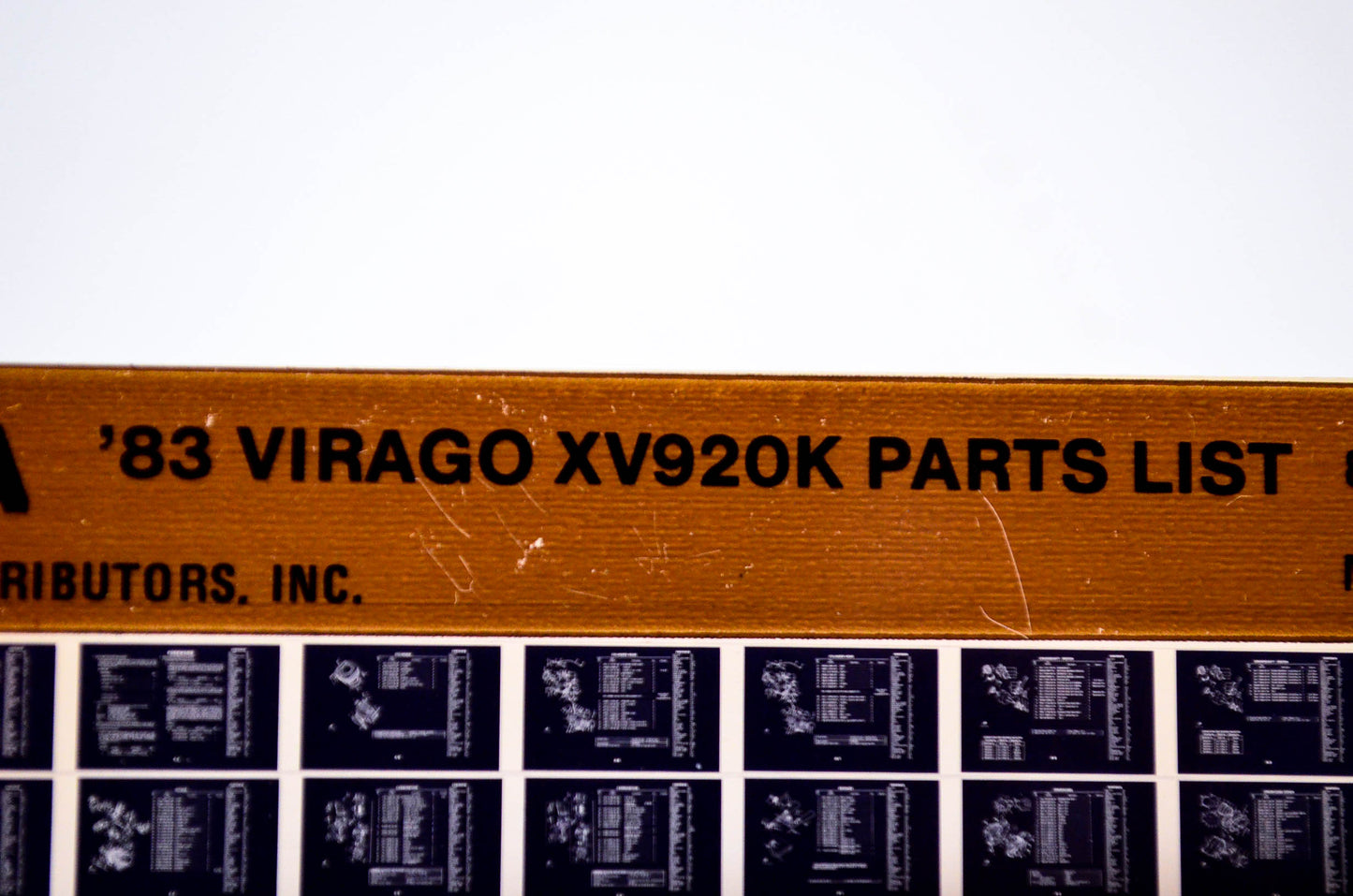 OEM Yamaha XV920K 1984/March 29 '83 Virago Parts List Microfiche
