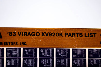 OEM Yamaha XV920K 1984/March 29 '83 Virago Parts List Microfiche