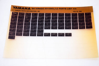 OEM Yamaha XV1000L/LC 1984/February 22 '84 Virago Parts List Microfiche