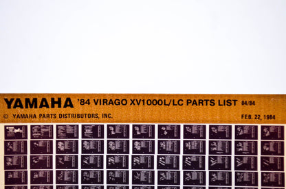 OEM Yamaha XV1000L/LC 1984/February 22 '84 Virago Parts List Microfiche
