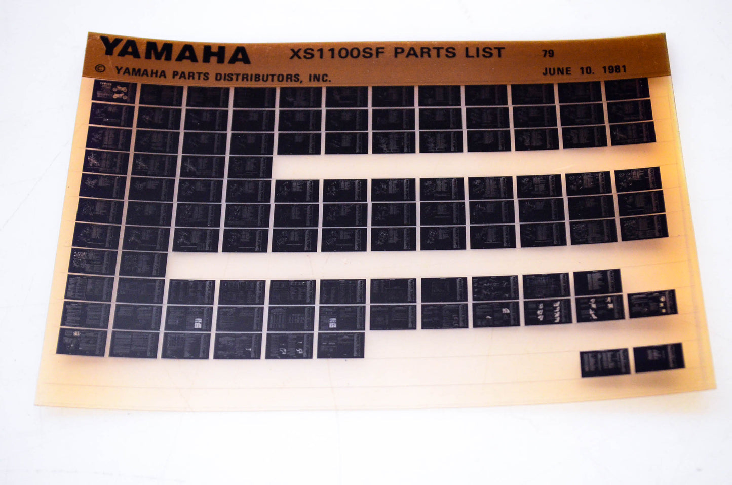 OEM Yamaha XS1100SF 1981/June 10 '79 Parts List Microfiche