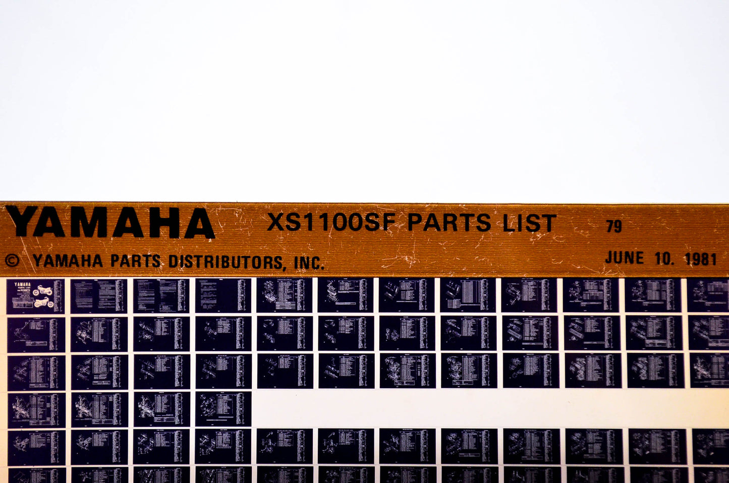 OEM Yamaha XS1100SF 1981/June 10 '79 Parts List Microfiche