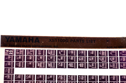OEM Yamaha XS1 100G 1981/August 12 '81 Parts List Microfiche