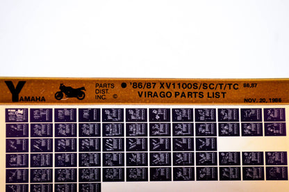 OEM Yamaha XV1100S/SC/T/TC 1986/November '86 - '87 Virago Parts List Microfiche