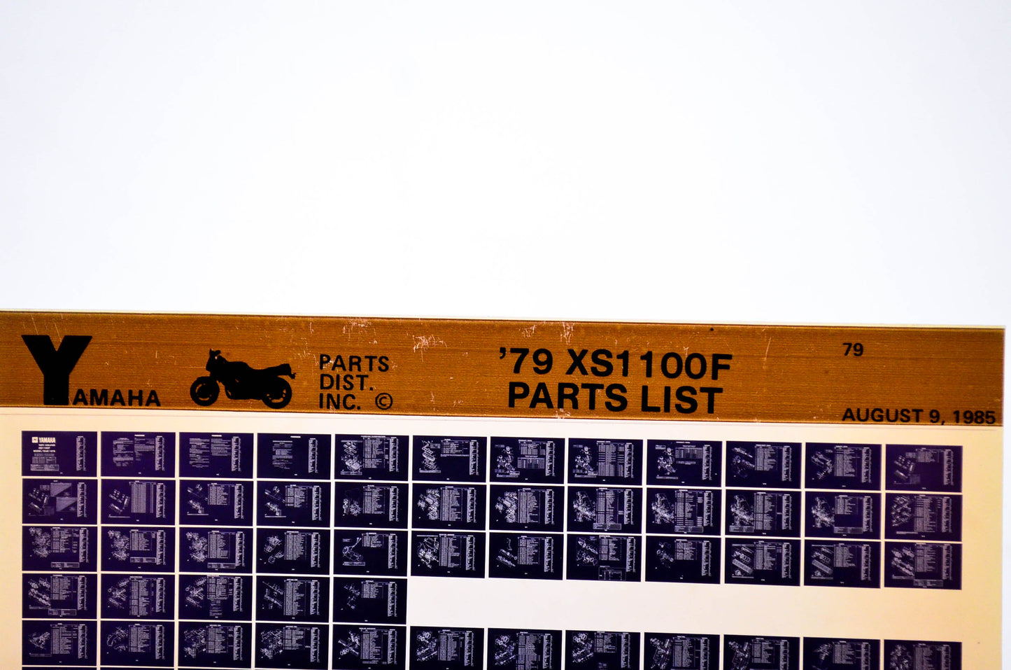 OEM Yamaha XS1100F 1985/August 9 '79 Parts List Microfiche