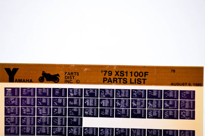 OEM Yamaha XS1100F 1985/August 9 '79 Parts List Microfiche