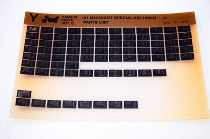 OEM Yamaha XS1100LH 1984/October 12 '81 Midnight Special Parts List Microfiche
