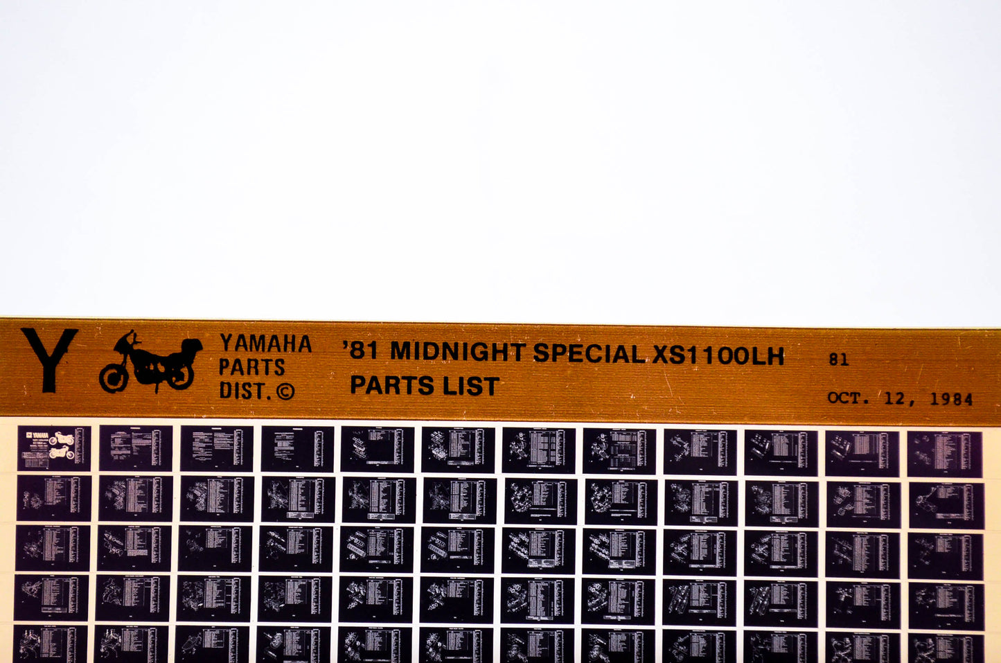 OEM Yamaha XS1100LH 1984/October 12 '81 Midnight Special Parts List Microfiche