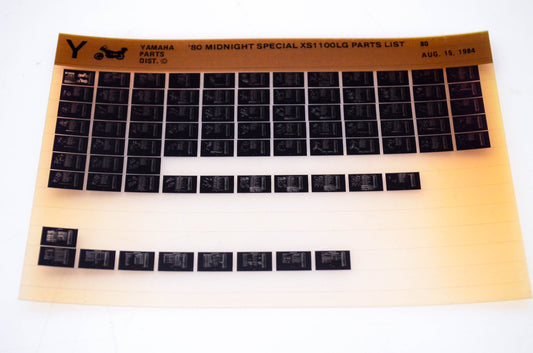OEM Yamaha XS1100LG 1984/August 15 '80 Midnight Special Parts List Microfiche