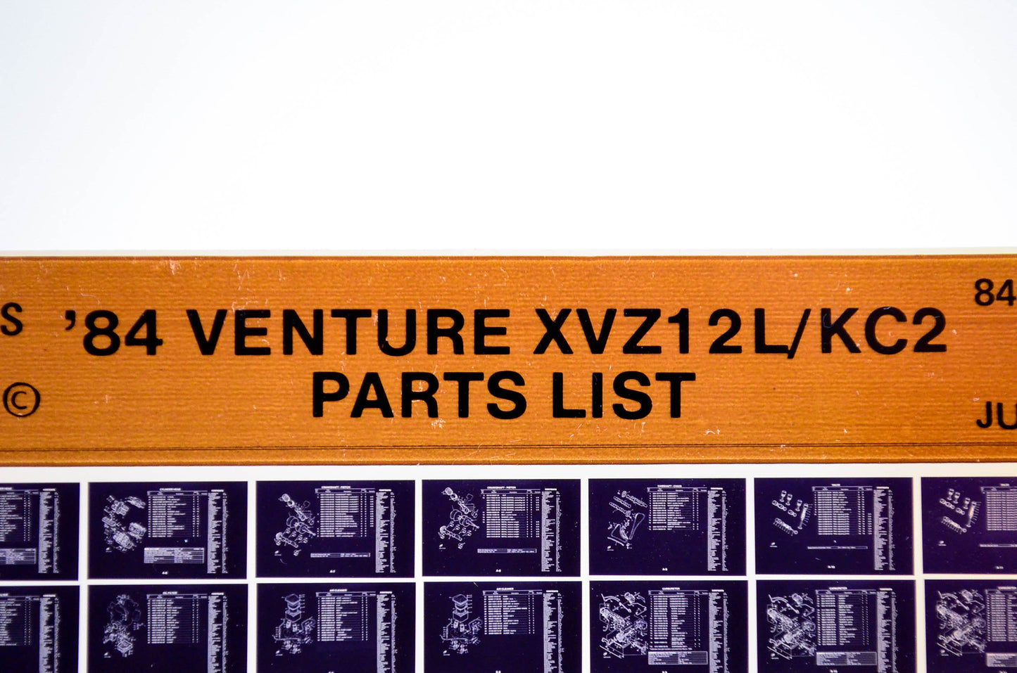 OEM Yamaha XVZ12L/KC2 1985/July 24 '84 Venture Parts List Microfiche