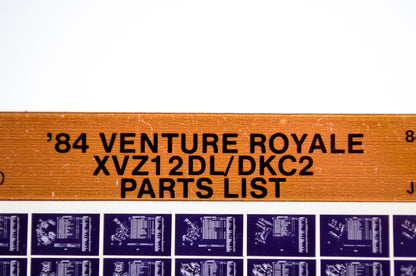 OEM Yamaha XVZ12DL/DKC2 1985/July 25 '84 Venture Royale Parts List Microfiche