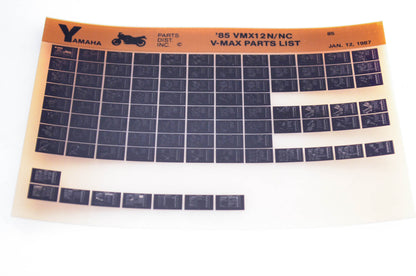 OEM Yamaha VMX12N/NC 1987/January 12 '85 V-Max Parts List Microfiche