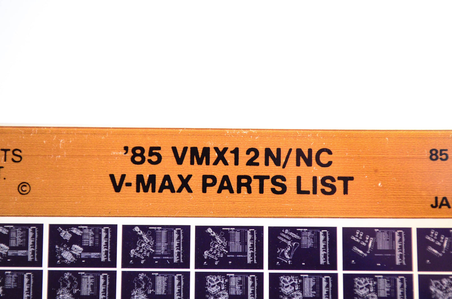 OEM Yamaha VMX12N/NC 1987/January 12 '85 V-Max Parts List Microfiche