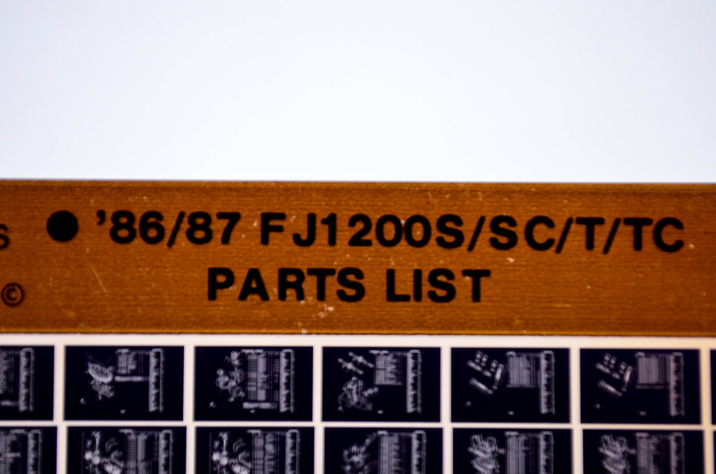 OEM Yamaha FJ1200S/SC/T/TC 1986/December 10 '86 - '87 Parts List Microfiche