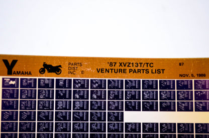 OEM Yamaha XVZ13T/TC 1986/November 5 '87 Venture Parts List Microfiche