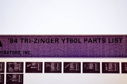 OEM Yamaha YT60L 1983/July 20 '84 Tri-Zinger Parts List Microfiche