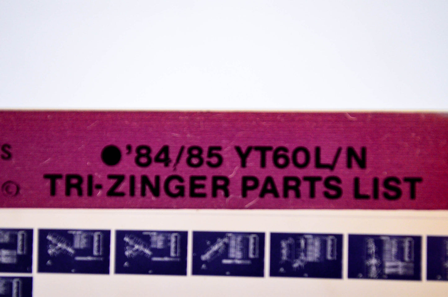 OEM Yamaha YT60L/N 1986/January 13 '84 - '85 Tri-Zinger Parts List Microfiche