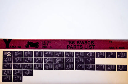 OEM Yamaha BW80S 1985/October 1 '86 Parts List Microfiche