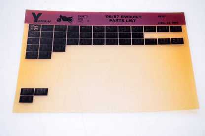 OEM Yamaha BW80S/T 1986/December 22 '86 - '87 Parts List Microfiche