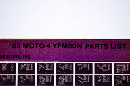 OEM Yamaha YFM80N 1985/January 24 '85 Moto-4 Parts List Microfiche