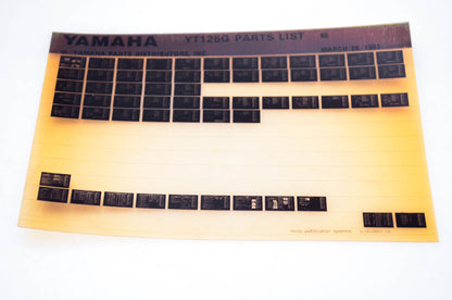 OEM Yamaha YT125G 1981/March 20 '80 Parts List Microfiche