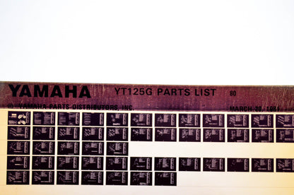 OEM Yamaha YT125G 1981/March 20 '80 Parts List Microfiche
