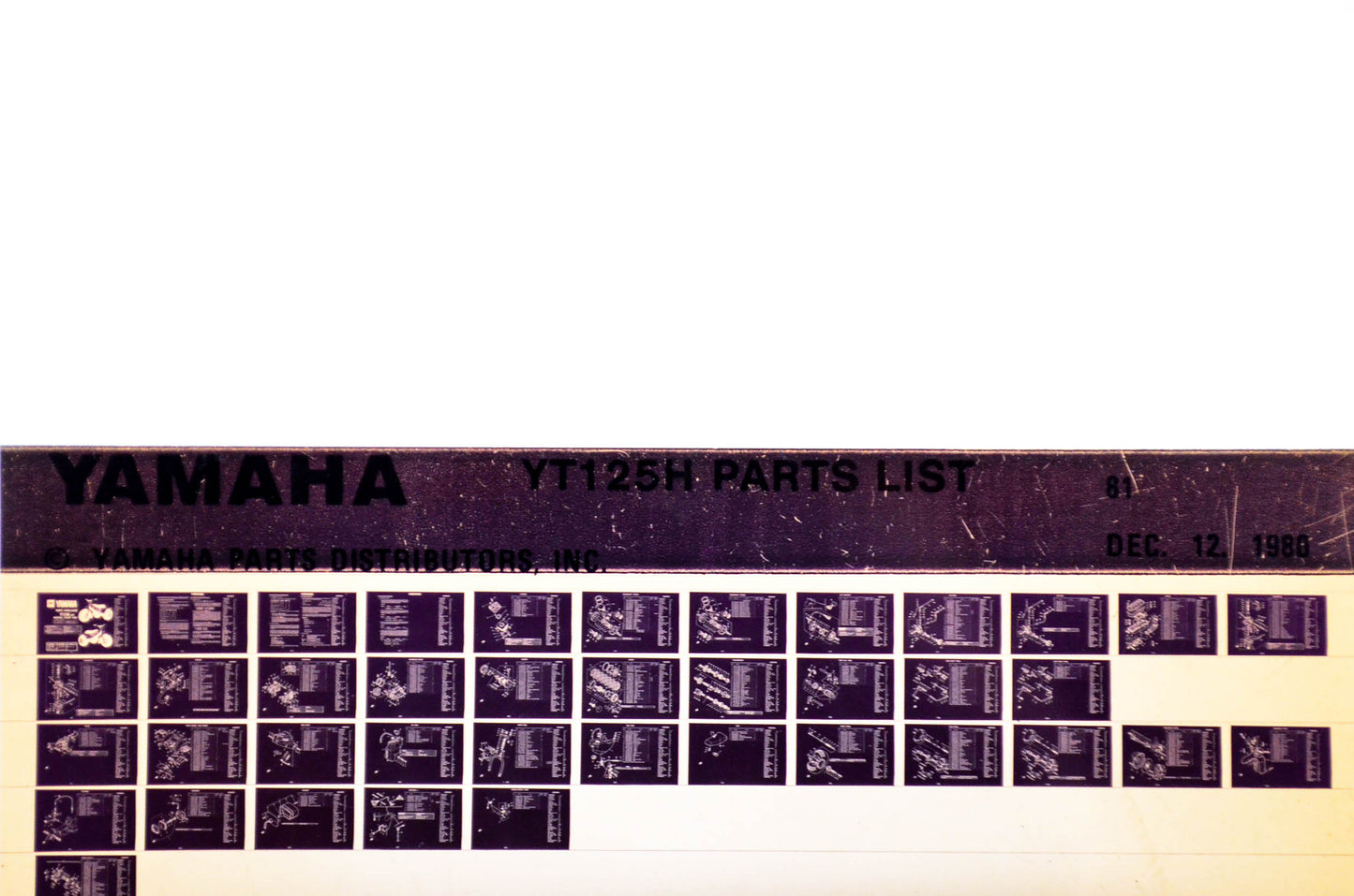 OEM Yamaha YT125H 1980/December 12 '81 Parts List Microfiche