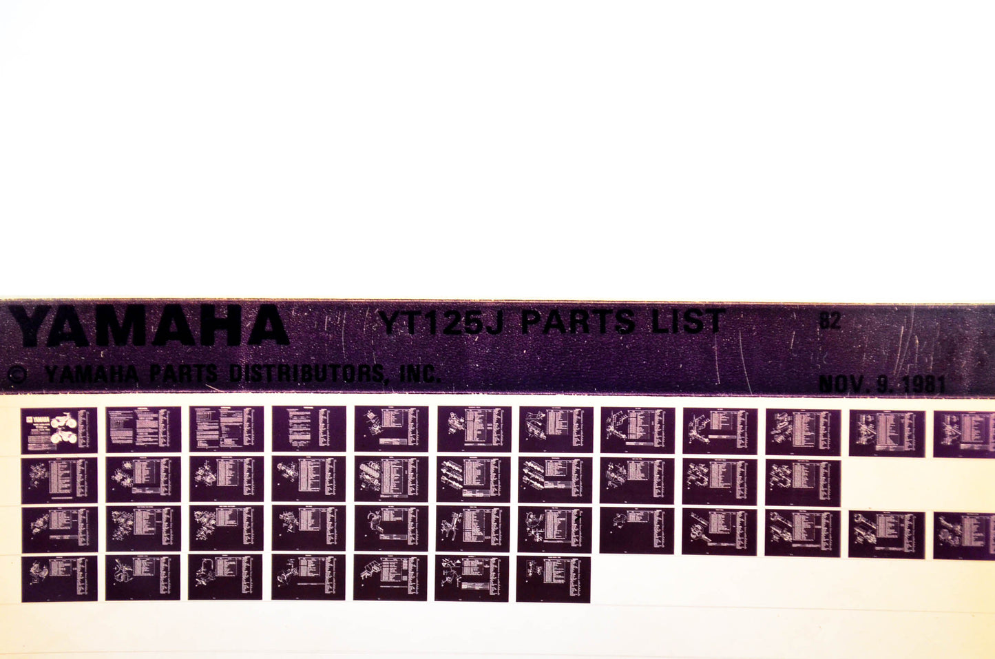 OEM Yamaha YT125J 1981/November 9 '82 Parts List Microfiche