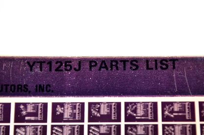 OEM Yamaha YT125J 1981/November 9 '82 Parts List Microfiche