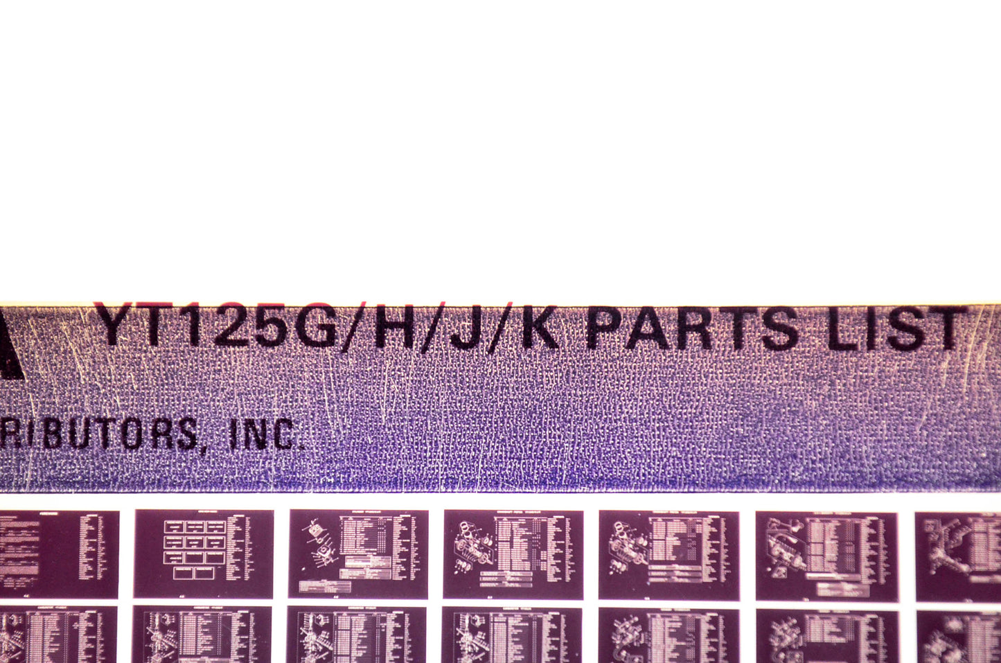 OEM Yamaha YT125G/H/J/K 1982/September 10 '80 - '83 Parts List Microfiche
