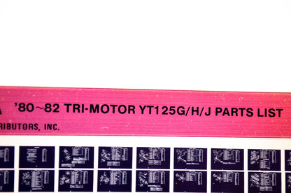 OEM Yamaha YT125G/H/J 1984/July 3 '80 - '82 Tri-Motor Parts List Microfiche