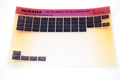 OEM Yamaha YT175J 1983/May 26 '82 Tri-Moto Parts List Microfiche