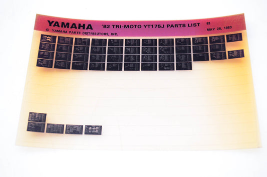 OEM Yamaha YT175J 1983/May 26 '82 Tri-Moto Parts List Microfiche