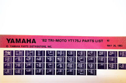 OEM Yamaha YT175J 1983/May 26 '82 Tri-Moto Parts List Microfiche