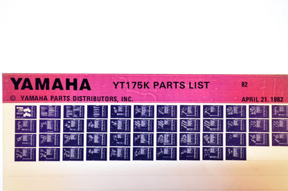 OEM Yamaha YT175K 1982/April 21 '82 Parts List Microfiche