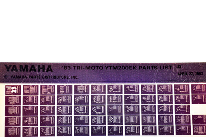 OEM Yamaha YTM200EK 1983/April 22 '83 Tri-Moto Parts List Microfiche